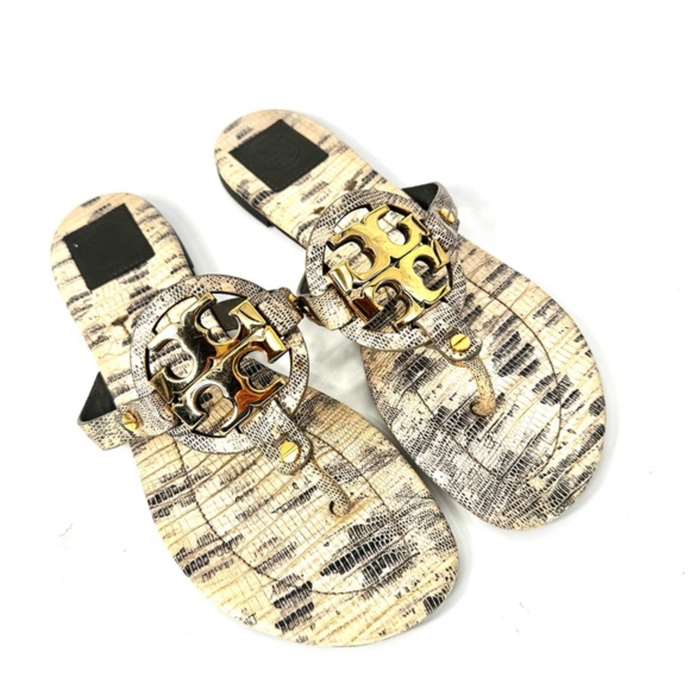 Tory Burch Miller Sandals 2 Tejus Lizard Embossed